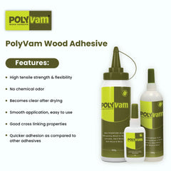 Polyvam Carpenter's Glue: The Ultimate Wood Adhesive for Crafting Quality Woodwork and Furniture - 125g (Pack of 6)