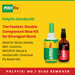Polyfix HV Glue + Glass Spray Activator Combo Kit : The Ultimate Adhesive Solution for Wood, Metal, and More - 50g+50ml