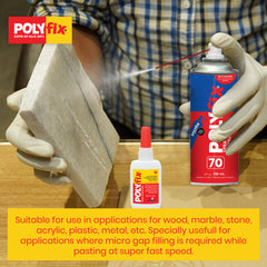 Polyfix MV Glue + Aerosol Spray Activator Combo Kit: The Ultimate High-Viscosity Adhesive Solution for Multiple Materials - 30g+100ml
