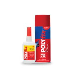 Polyfix MV Glue + Aerosol Spray Activator Combo Kit: The Ultimate High-Viscosity Adhesive Solution for Multiple Materials - 30g+100ml