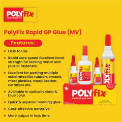 Polyfix General Purpose MV - 500 CPS: Ideal Adhesive for Cotton Fabric, Handicrafts, 3D PVC Panels, Edge Banding Tapes - 20g (Pack of 3)