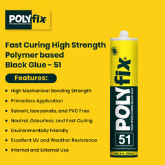 Polyfix 51: High Speed Curing Black Glue For Primerless Adhesion