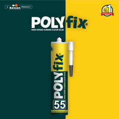 Polyfix 55: High-Speed Curing Clear Glue for Versatile Construction and Sealing Applications - 290ml
