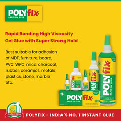 Polyfix Rapid HV Adhesive: Thick Instant Glue for MDF, Furniture, PVC, WPC, Mica- 50g (Pack of 3)