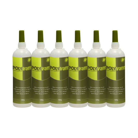 Polyvam Carpenter's Glue: The Ultimate Wood Adhesive for Crafting Quality Woodwork and Furniture - 125g (Pack of 6)