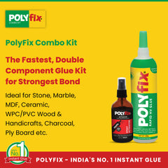 Polyfix HV Glue + Glass Spray Activator Combo Kit : The Ultimate Adhesive Solution for Wood, Metal, and More - 20g+20ml