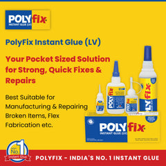 PolyFix Fast Bond Instant Glue: Clear, 50 Packets in 1 Bag - Ideal cyanoacrylate adhesive for repair, plastic bonding, ceramic pasting - 2g