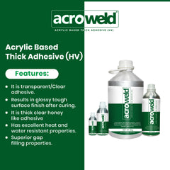 High Viscosity Acrylic Based Thick Adhesive (Acroweld) for gap filling and acrylic bonding (1kg)