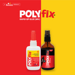 Polyfix MV Glue + Glass Spray Activator Combo Kit: Versatile Adhesive for Wood, Metal, and More - 50g+50ml