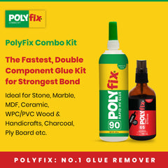 Polyfix HV Glue + Glass Spray Activator Combo Kit : The Ultimate Adhesive Solution for Wood, Metal, and More - 250g+100ml