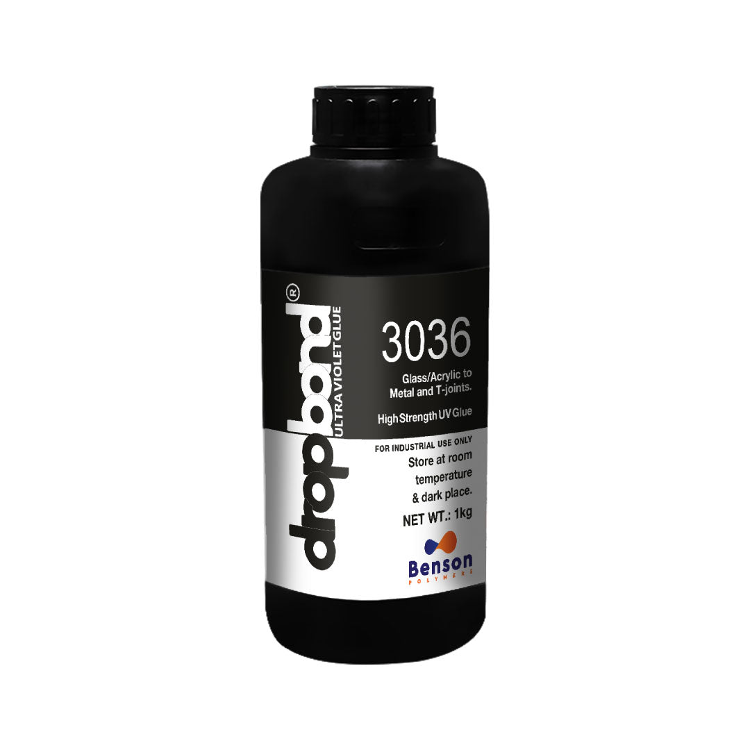 DropBond UV Glue 3036: Precision Bonding for Glass and Acrylic to Metal T-Joints - 1Kg