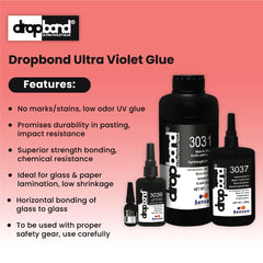 DropBond UV Glue 3031: Optically Clear and Impact-Resistant Bonding for Glass/Acrylic to Paper Lamination - 20g (Pack of 3)