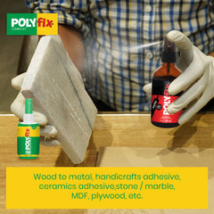 Polyfix HV Glue + Glass Spray Activator Combo Kit : The Ultimate Adhesive Solution for Wood, Metal, and More - 50g+50ml