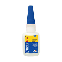 PolyFix 33 LV Adhesive (20 Gms) - Instant CA glue for tile surfaces, stone, granite, removes tile bends