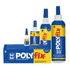 PolyFix 33 LV Adhesive (125 Gms) - Instant CA glue for tile surfaces, stone, granite, removes tile bends