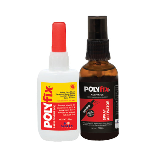 Polyfix MV Glue + Glass Spray Activator Combo Kit: Versatile Adhesive for Wood, Metal, and More - 50g+50ml