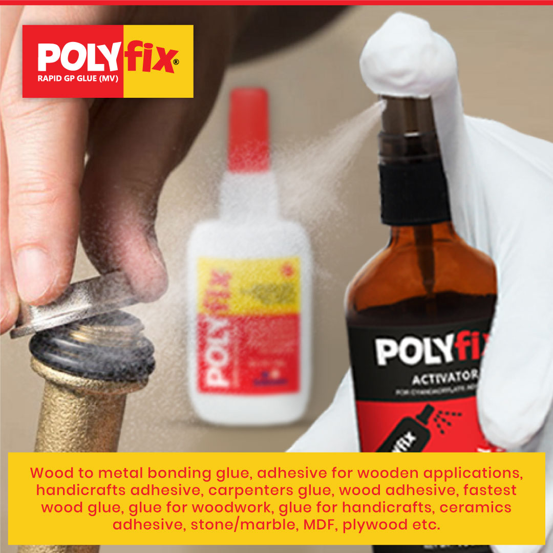 Polyfix MV Glue + Glass Spray Activator Combo Kit: Versatile Adhesive ...