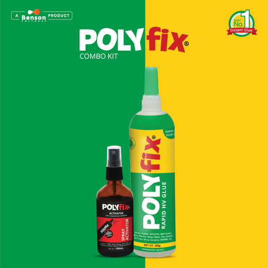 Polyfix HV Glue + Glass Spray Activator Combo Kit : The Ultimate Adhesive Solution for Wood, Metal, and More - 20g+20ml