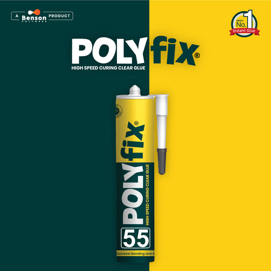 Polyfix 55: High-Speed Curing Clear Glue for Versatile Construction and Sealing Applications - 290ml