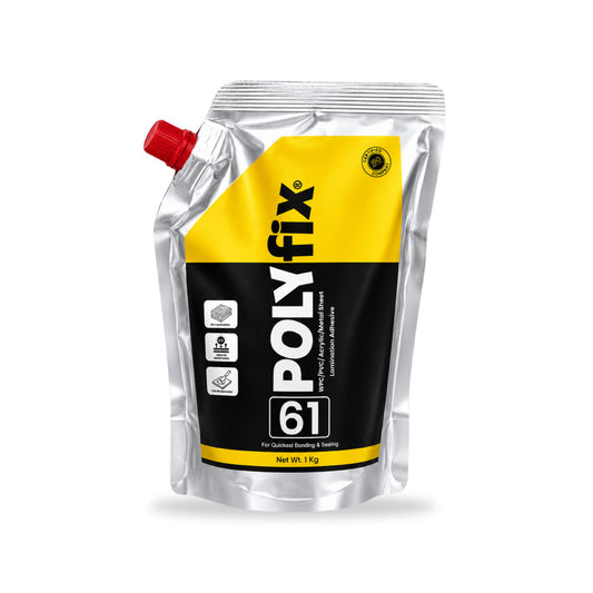 POLYfix 61 Glue (1 Kg)- Smooth paste adhesive for laminate to board bonding, WPC/PVC, furniture, Cure time for proper alignment