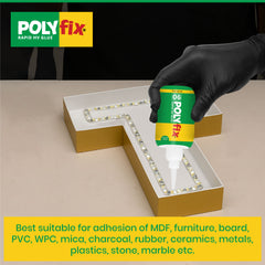 Polyfix Rapid HV Glue: Ideal for Adhering MDF, Furniture, PVC, WPC - 50g (Pack of 2)