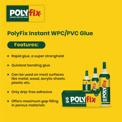 Polyfix WPC Gel Glue:  Adhesive for Modular Kitchen and Bathroom Vanity Applications - 250g