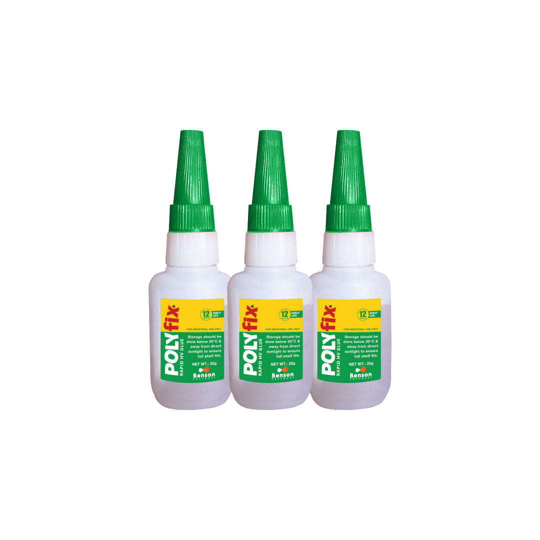 Polyfix Rapid HV Glue: Ideal for Adhering MDF, Furniture, PVC, WPC - 20g (Pack of 3)