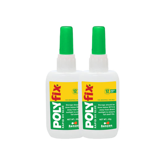 Polyfix Rapid HV Glue: Ideal for Adhering MDF, Furniture, PVC, WPC - 50g (Pack of 2)